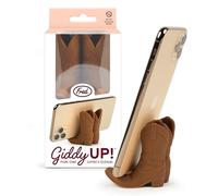 Genuine Fred Giddy UP Supporto per telefono, marrone, accessorio tecnico per stivali da cowboy, si adatta alla maggior parte degli smartphone cellulari, silicone antiscivolo, dettagli divertenti con