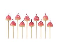 Genuine Fred Woodland Wicks, set di 10 candele a forma di fungo, candele per torta di compleanno, estetica Cottagecore, include due misure
