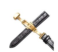 Genuine Leather cinturini 12-24mm universale Guarda fibbia a farfalla Steel Band Buckle Strap,19mm
