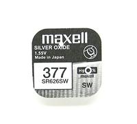 Genuine / Original Maxell Button Cells 377 / Sr626sw / Ag4 / 626 / Coin Cell / Button Cell (Ideal use for your torches, watches, calculators, cameras, remote, toys, and lots more) by Maxell