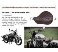 Genuine Royal Enfield Nuovo Classic Reborn 350CC Marrone Basso Ride Rider Seat