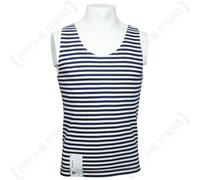 Genuine Russo Marina Veste Telnyashka - 100% Cotone Strisce Blu Carro Armato