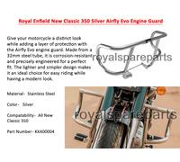 Genuino Royal Enfield Nuova Classic 350 Rinasce "SILVER AIRFLY EVO ENGINE GUARD"
