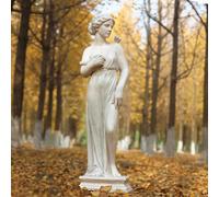 GENUINQ Statua da giardino per esterni, scultura ninfa, dea della mitologia greca, stile romano, per esterni, patio, cortile, prato, portico, decorazione, 81 cm, avorio