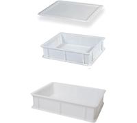 GENUS DEI - 2 Contenitori in Plastica con Coperchio per Lievitazione Pizza e Pane, Cassetta Impasto Cassetta Portaimpasto, Vaschette 30x40x10