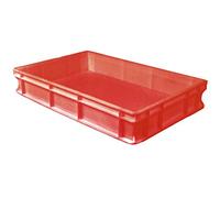 Genus Dei Cassetta polietilene Uso Alimentare Service 60x40cm sovrapponibile Professionale Pizza Impasto Pane Pasta (60x40cm H10cm, Rosso)