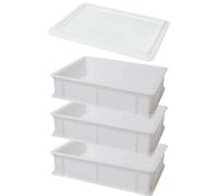 Genus Dei | Tris Cassetta per Lievitazione Pizza e Pane | Contenitore Cibo per Impasto | Cassetta Portaimpasto | Tre Cassette 30x40x10 + Un Coperchio