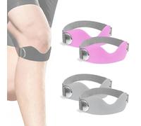 Genuvamed Patellar Band 2 Pack, Genuvamed Knee Brace, Non-Slip Compression Breathable Adjustable 3D Silicone, for Running, Hiking, Basketballs, Gyms (Gray+Pink)