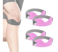 Genuvamed Patellar Band 2 Pack, Genuvamed Knee Brace, Non-Slip Compression Breathable Adjustable 3D Silicone, for Running, Hiking, Basketballs, Gyms (Pink*4)