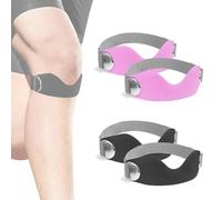 Genuvamed Patellar Band 2 Pack, Genuvamed Knee Brace, Non-Slip Compression Breathable Adjustable 3D Silicone, for Running, Hiking, Basketballs, Gyms (Black+Pink)