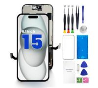 Genverdix Schermo per iPhone 15 - Kit di Riparazione FHD DIY 3D Touch Display da 6.1 Pollici, Completamente Compatibile con Face ID, Colori Vivaci, Alta Risoluzione