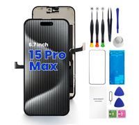 Genverdix Schermo per iPhone 15 PRO Max - Kit di Riparazione FHD DIY 3D Touch Display da 6.7 Pollici, Completamente Compatibile con Face ID, Colori Vivaci, Alta Risoluzione