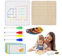 Geo Boards per la orme matematiche per bambini,Geoboard in legno con bande di, modello grafico matematico, tavola Geo, giocattolo educativo per bambini