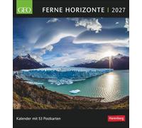 Harenberg Calendario GEO Ferne Horizonte 2027 – Calendario settimanale con 53 cartoline, 16 x 17,5 cm