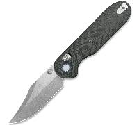 GEO Knife Ethereal Cutter SW Clip point M390 Blade Black Carbon Fiber