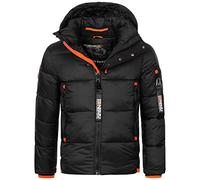 Geo Norway Calix Men - Giacca invernale da uomo foderata di cappotto caldo - Giacca a vento a maniche lunghe (nero L)