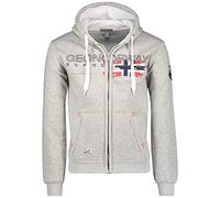 Geo Norway GISLAND Men - Felpa con cappuccio e tasca a marsupio, da uomo, con logo da uomo, felpa con cappuccio, calda, maniche lunghe, con cappuccio, grigio misto, L