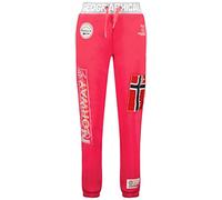 GEO NORWAY Myer Lady - Pantaloni da Jogging da Donna - Pantaloni da Allenamento Sport Fitness Sportivi Vita Training Corsa Casual - Tasche Yoga Running Donna Cotone Poliestere Rosa Flash - L