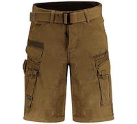 GEO NORWAY Panoramique Men - Bermuda da Uomo Casual in Cotone, Pantaloncini da Uomo Sportivi Cargo - Bermuda Traspirante - Pantaloncini Corti a Cintura - vestibilità Normale (Khaki, XXL)