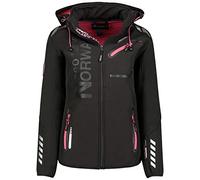 GEO NORWAY REINE LADY - Giacca Softshell Impermeabile Da Donna - Giacca Calda Con Cappuccio All'aperto - Giacca Con Zip Resistente Invernale - Attività All'aperto Escursioninero/rosa - M