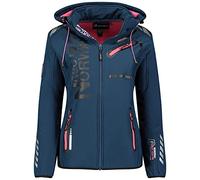 GEO NORWAY REINE LADY - Giacca Softshell Impermeabile Da Donna - Giacca Calda Con Cappuccio All'aperto - Giacca Con Zip Resistente Invernale - Attività All'aperto Escursioniblu/rosa - XL
