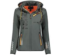GEO NORWAY REINE LADY - Giacca Softshell Impermeabile Da Donna - Giacca Calda Con Cappuccio All'aperto - Giacca Con Zip Resistente Invernale - Attività All'aperto Escursionigrigio/arancione - L