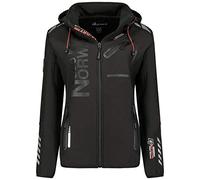 GEO NORWAY REINE LADY - Giacca Softshell Impermeabile Da Donna - Giacca Calda Con Cappuccio All'aperto - Giacca Con Zip Resistente Invernale - Attività All'aperto Escursioninero/nero - S