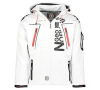 GEO NORWAY TECHNO MEN Giacca Softshell Zip Impermeabile Da Uomo - Giubbotto Cappuccio Traspirante - Giacca Tattico Antivento Calda Invernale - Ideale Per Le Attività All'aperto Bianco - M