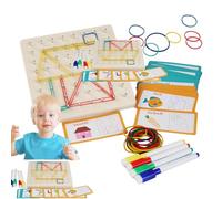 Geoboard per Bambini - Giocattoli Educativi per Apprendimento delle Forme | Giocattoli STEM per Apprendimento Grafico | per Scuola Casa Viaggio Asilo Compleanno e Playroom