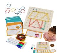 Geoboard per la orme con elastici rompicapo, gioco di manipolazione e corrispondenza geoplan - Per ragazze ragazzi in silo casa sala giochi festa compleanno