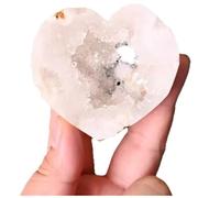 Geode di agata bianca naturale, agata di cristallo a forma di cuore sciolta