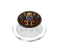 Geode Griffin Hatchling, stampa a blocchi, arte popolare e mistica PopSockets PopGrip per MagSafe