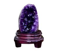 Geodi di Cristallo Ametista, Grappolo di Quarzo di Cristallo Viola Naturale con Supporto In Legno per Decorazioni per La Casa, Meditazione, Feng Shui(700g)