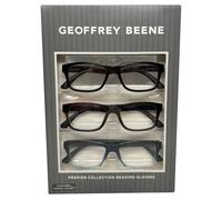 Geoffrey Beene 3 Confezione da Uomo Occhiali da Lettura IN Nero, Blu Cristallo,