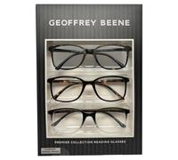 Geoffrey Beene 3 Confezione da Uomo Occhiali Lettura IN Nero, Cristallo, Opaca