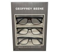 Geoffrey Beene 3 Confezione Uomo Lettura Occhiali Nero Viola, Grigio, Tartaruga