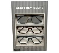 Geoffrey Beene 3 Confezione Uomo Occhiali da Lettura Nero Opaco Blu, Grigio,