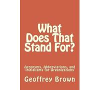 Geoffrey Brown What Does That Stand For? (Tascabile)