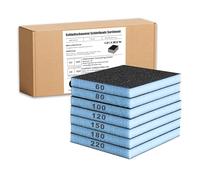 GEOGIEEW 7 Pezzi Spugne Abrasive, 60-220 Grana, Diverse Spugnette Abrasive per legno Lavabile e Riutilizzabile