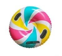 Geografia dello sci invernale, 90 cm, gonfiabile, con manici, per divertimento in famiglia, pneumatico da neve ispessito per bambini e adulti (E)