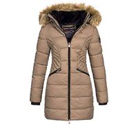Geographical Norway Abeille Lady Distribrands - Parka caldo da donna - cappotto di pelliccia sintetica spessa - giacca a vento invernale - piumino lungo foderato (Grigio Talpa L - Taglia 3)