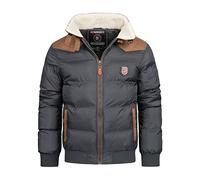 Geographical Norway Abramovitch Men - Cappotto caldo pelliccia autunno inverno - Giacca calda uomo giacca manica lunga Antivento Parka Style -Grigio scuro XL-Taglia 4