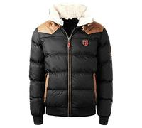 Geographical Norway ABRAMOVITCH MEN - Giacca Calda Uomo Casual - Cappotto Cappuccio Antivento - Giubbotto Caldo Invernale Giacca - Giacche Classico Zip Uomo Parka Nero 2XL