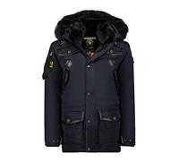 Geographical Norway ACROBATE Men - Parka caldo da uomo, impermeabile, con cappuccio spesso e cappuccio per attività all'aperto, giacca calda da vento, invernale, fodera esterna (Marino, XXL)