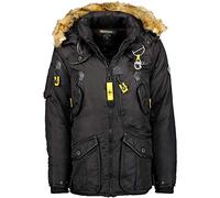 Geographical Norway Agaros Men - Parka Caldo Uomo Per L'Autunno-Inverno - Cappotto Impermeabile Cappuccio - Giacca Antivento Calda Uomo - Abito Ideale Per Gli Uomini (Nero XL)