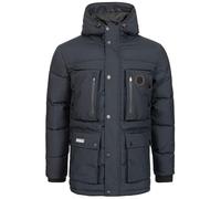 Geographical Norway Albert Men - Parka Caldo Uomo Par L'Autunno-Inverno - Cappotto Impermeabile Cappuccio - Giacca Antivento Calda Uomo - Par Gli Uomini (Marino L)