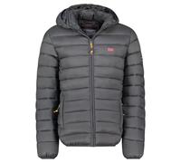 Geographical Norway Amigolor Men Hood - Giacca Uomo Pile Sottile Zip - Giacca Calda L'Autunno Inverno Primavera - Maglione Pelliccia Maniche Lunghe - Morbido Comfort All'Aperto (Grigio Scuro XXL)