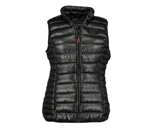 Geographical Norway Annecy Vest Basic Lady - Gilet Veste Donna Imbottita Calda Autunno-Invernale - Cappotto Caldo - Giacca Antivento A Manica Corta e Tasche - Abito Ideale (Nero M)