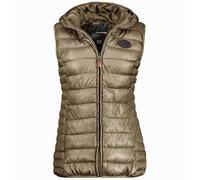 Geographical Norway Annecy Vest Hood Lady - Gilet Veste Donna Imbottita Calda Autunno-Invernale - Cappotto Caldo - Giacca Antivento A Manica Corta e Tasche - Abito Ideale (Tempesta M)