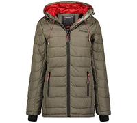 Geographical Norway Astana Lady - Parka Caldo Donna L'Autunno-Inverno - Cappotto Cappuccio Pelliccia Sintetica - Giacca Antivento Lunga - Abito Ideale Donne Eleganti (Cachi XXL-taglia 5)
